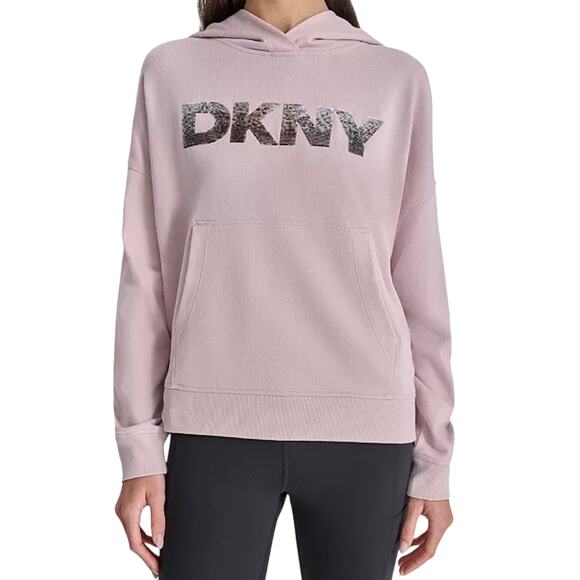 Dkny Tops - DKNY Sport Women's Sequin Pullover Fleece Hoodie ALLURE NWT SIZE L